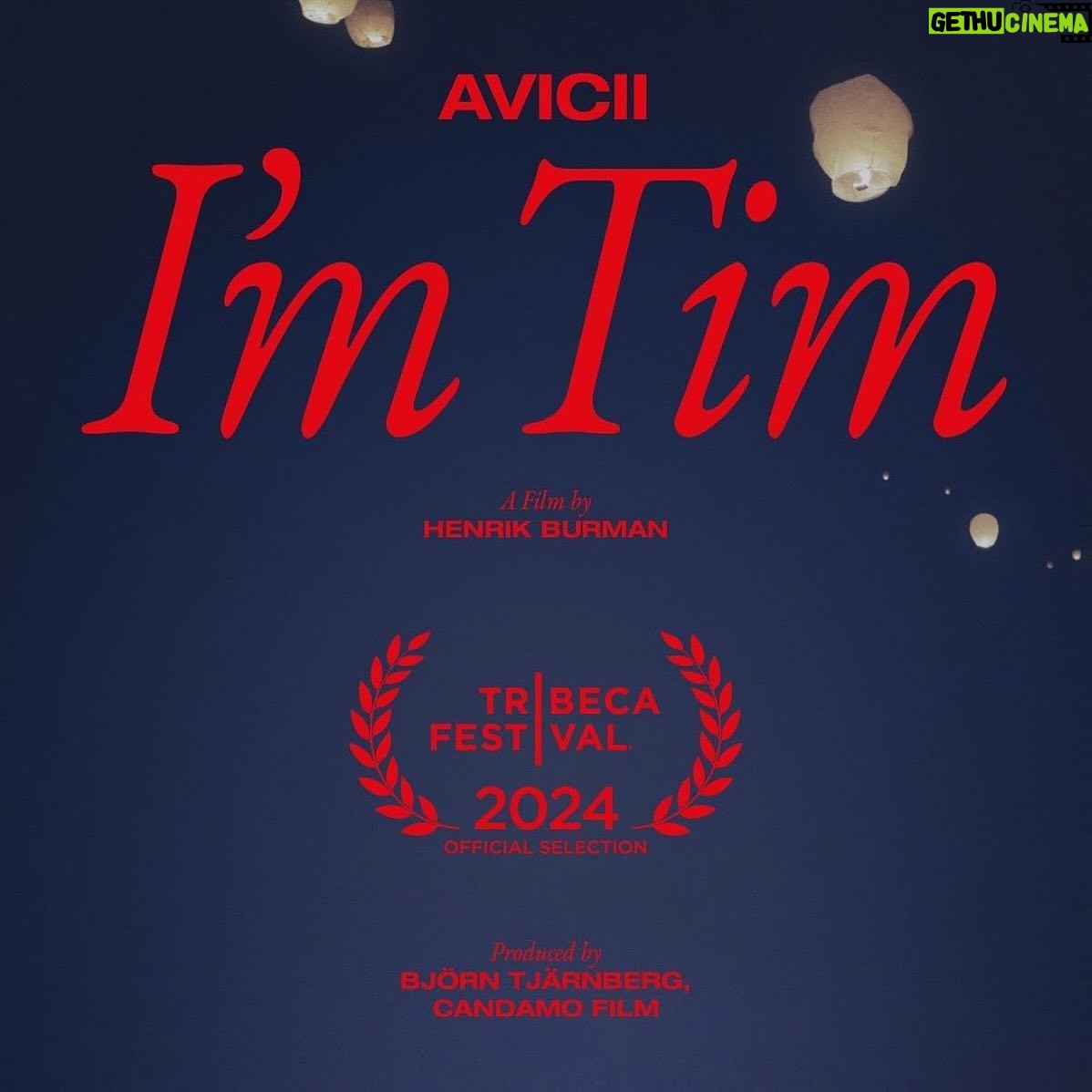 Avicii - 167.4K Likes - “Avicii - I’m Tim”, a new documentary from @candamofilm, has been included as an Official Selection of the 2024 Tribeca Festival. The film expertly uncovers the genius behind Tim’s music through exclusive interviews and never before seen footage. Tribeca takes place Jun 5-16, 2024 in NYC. Wider release to be confirmed.