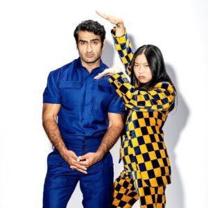 Awkwafina Instagram - Was so fun talking about the MCU at @latimes with this awesome dude @kumailn - thank you @jenyamato for having us!

Shot by: @mariahtauger 

@emilychengmakeup @kyleeheathhair @ecduzit @gucci