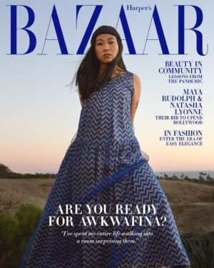 Awkwafina Instagram - Beyond an honor @harpersbazaarus - this was a first, and it meant so much. And thank you @e_alexjung for profiling me, making slime and making me cry - 

Photographer: @ryanmcginleystudios 
Stylist: @yashuasimmons 
Hair: @sapongjohnnie 
MakeUp: @hollysilius 
Manicure: @thuybnguyen 
Author: @e_alexjung 
Production: @portfolio_one 
Set Design: @jcmolina62 
@kovertcreative