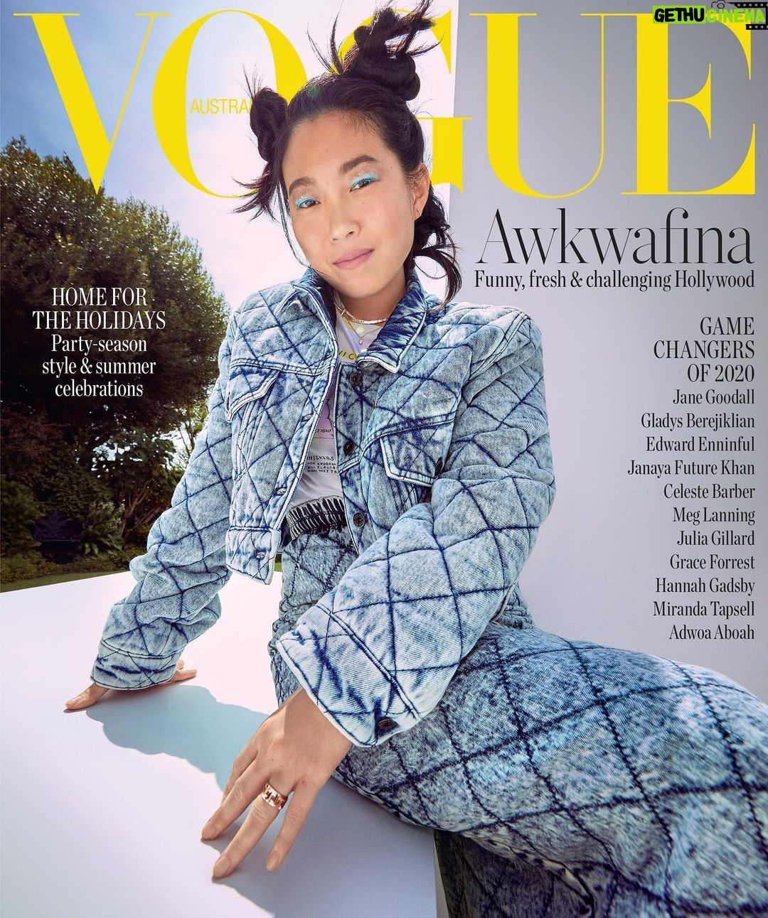 Awkwafina Instagram - This coolest way to have left π¦πΊ. πππ December issue @vogueaustralia Photography: @charliedenno Styling: @pipmoroney Hair: @sophieroberts_hair Make-up: @gillielove Nails: @jess_diez Set design: @anothersophie Talent director @rikki_keene Producer: @danicaosland