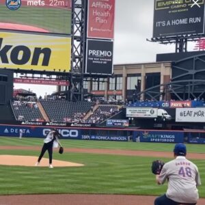 Awkwafina Instagram - Yesterday at @citifield , I was able to throw the first pitch out to my dad (a devoted lifelong Mets fan) to celebrate the premiere of @norafromqueens in my hometown. What an unforgettable day - thank you @mets and @citifield for having me, it was a dream come true. 

Photo cred @msimages