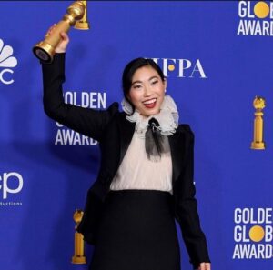 Awkwafina Instagram - No words to explain. But Here’s to everyone next. 
I need to thank my amazing team, who has been with me on this journey from day one. 
@kirinstagram 
@marcusrfrancis 
@ecduzit @maddielouviere 
@kovertcreative 
Wearing:
@dior 
@stuartweitzman 
@jimmychoo 
@forevermark
