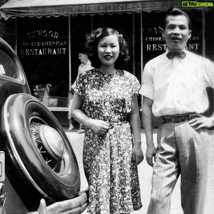 Awkwafina Instagram - 1948, Great-grandpa Jimmy Lum and his cousin Grace Chu at their first restaurant on 203 Dyckman St. A really cool throwback, thank you my cousin Henry for the photograph! @tapchus71808