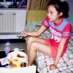 Awkwafina Instagram - Pic 1: my first semester abroad at Beijing Language + Culture University eating a giant bucket of fried chicken. Pic 2: me in Montreal surveying the goods Point: never change