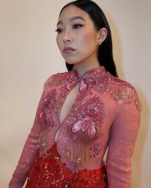 Awkwafina Instagram - Last night ❤️

Thank you @lacma and @gucci for an amazing evening celebrating art + film

And thank you my pot luck rockstars:
@emilychengmakeup 
@kyleeheathhair 
@thuybnguyen 
@ecduzit 
@maddielouviere