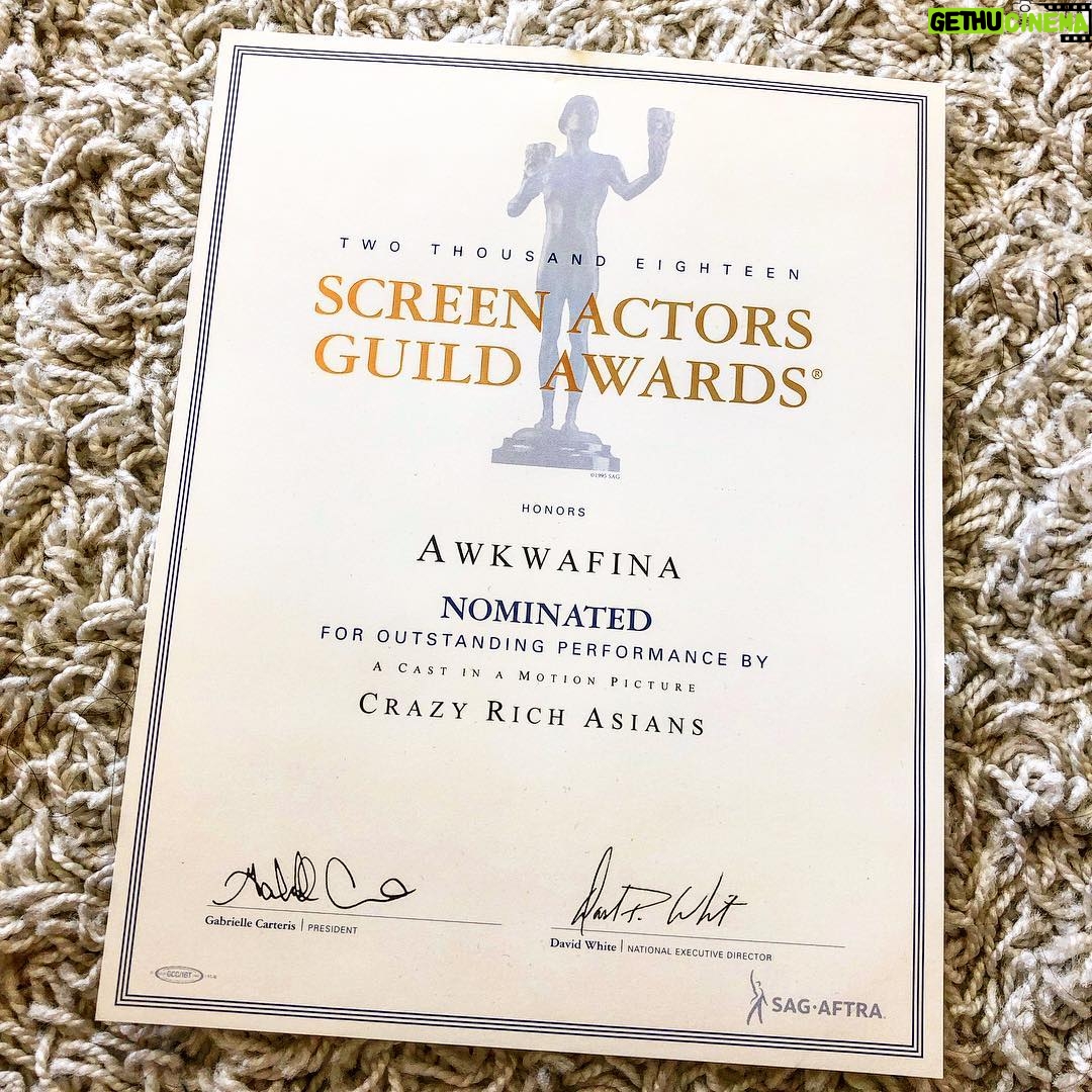 Awkwafina Instagram - Stoked and honored. Tonight, @sagawards !