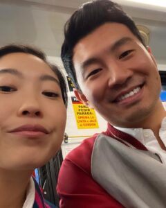 Awkwafina Instagram - This is a pic from our first day shooting the bus sequence. Not only does @simuliu hair look great, but also our movie is #1 in the world. Thanks to YOU GUYS!!!!!! Sydney, Australia