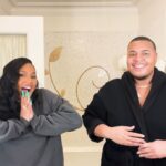 Ayesha Curry Instagram - Talking all things @sweetjulyskin with the one and only @scotlouie! Thank you for stopping by while I was in NY 🫶🏾 had the best time watching you do your skincare 🤣🙊