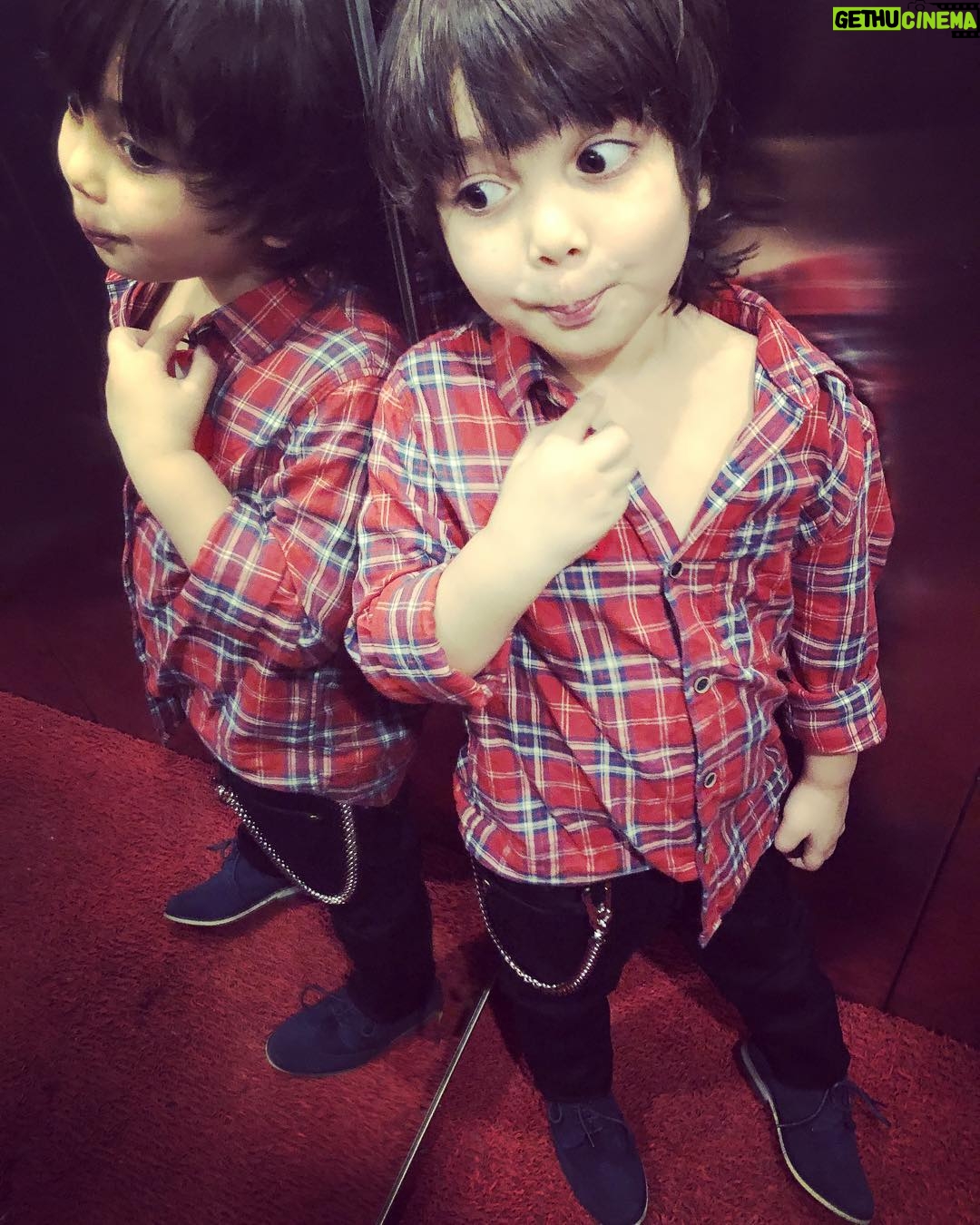 Ayesha Takia Instagram - Naughty lil boy! My handsome son #mikailazmi double trouble 😍😍😍😍💙💙💙💙