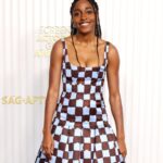 Ayo Edebiri Instagram - 💙@sagawards🤎 thanks to @emiliawickstead @stuartweitzman @simongjewelry 👼🏾🐻