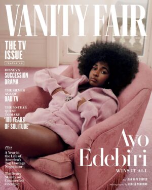 Ayo Edebiri Instagram - vanity fair 

💘

Story by @leahfayec 
Photographed by @renellaice
Styled by @stella_greenspan
Hairstylist @lacyredway
Makeup Artist @marcelogutierrez
Manicurist @redhotnails
Set Designer @frau.juliawagner
Produced by @icestudios.co
@TeamID

endlessly grateful to everyone involved. there aren’t enough thank yous in the world 🥲