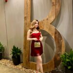 Ban Adnan Instagram – احمر♥️♥️♥️❤️ Dress: @elisabettafranchi  Shoes: @renecaovilla  bag: @dolcegabbana