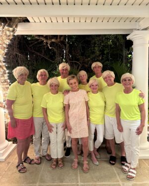Barbara Corcoran Instagram - My best friends surprised me for my birthday dinner all dressed like me! I’d say 75 is looking good… on all of us! 🤣❤️