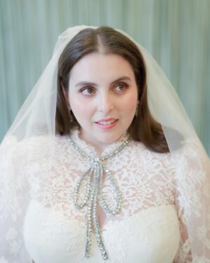 Beanie Feldstein Instagram - i truly cannot explain the way i felt in this dress. the thing that absolutely blows me away about the dress is that is simultaneously incredibly vintage feeling, it almost feels like they took a dress from a hundred years ago and restored it, and also remarkably modern and fresh. it is modest yet sexy. the dress is a beautifully complex piece containing multitudes within it. I still cannot believe it's mine. thank you @gucci 💗

photos as always by the ever brilliant @corbingurkin