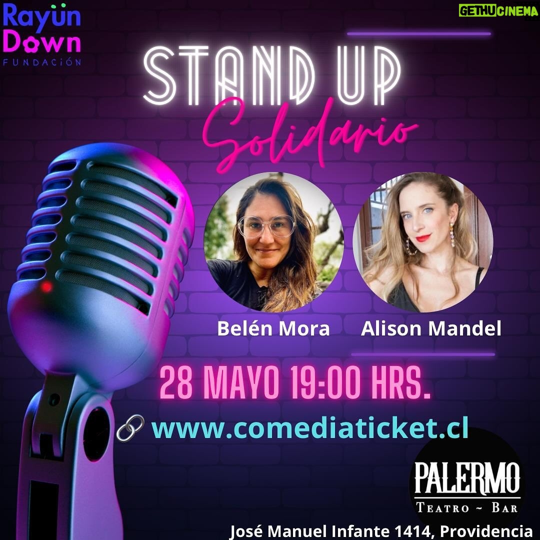 Belén Mora Instagram - Este martes 28 de Mayo estare compartiendo escenario con @alisonmandel para entregarles una noche cargadita de comedia y de puro amor para la fundacion @rayundown ☺️❤️ Las entradas las encuentran en @comediaticket ❤️ Nos vemos en @palermoteatrobar