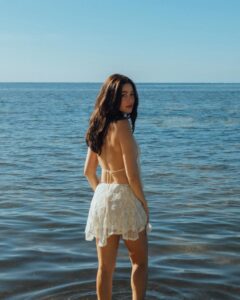 Bela Padilla Instagram - Always rushing back to the sea 🌊 In @blackboughswim shot by my favorite French island girl @camillerdp ❤️