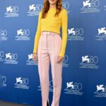 Benedetta Porcaroli Instagram - Press conference Enea 🩶 @labiennale @pomellato @prada #prada #pomellato Styling @peggyrice
