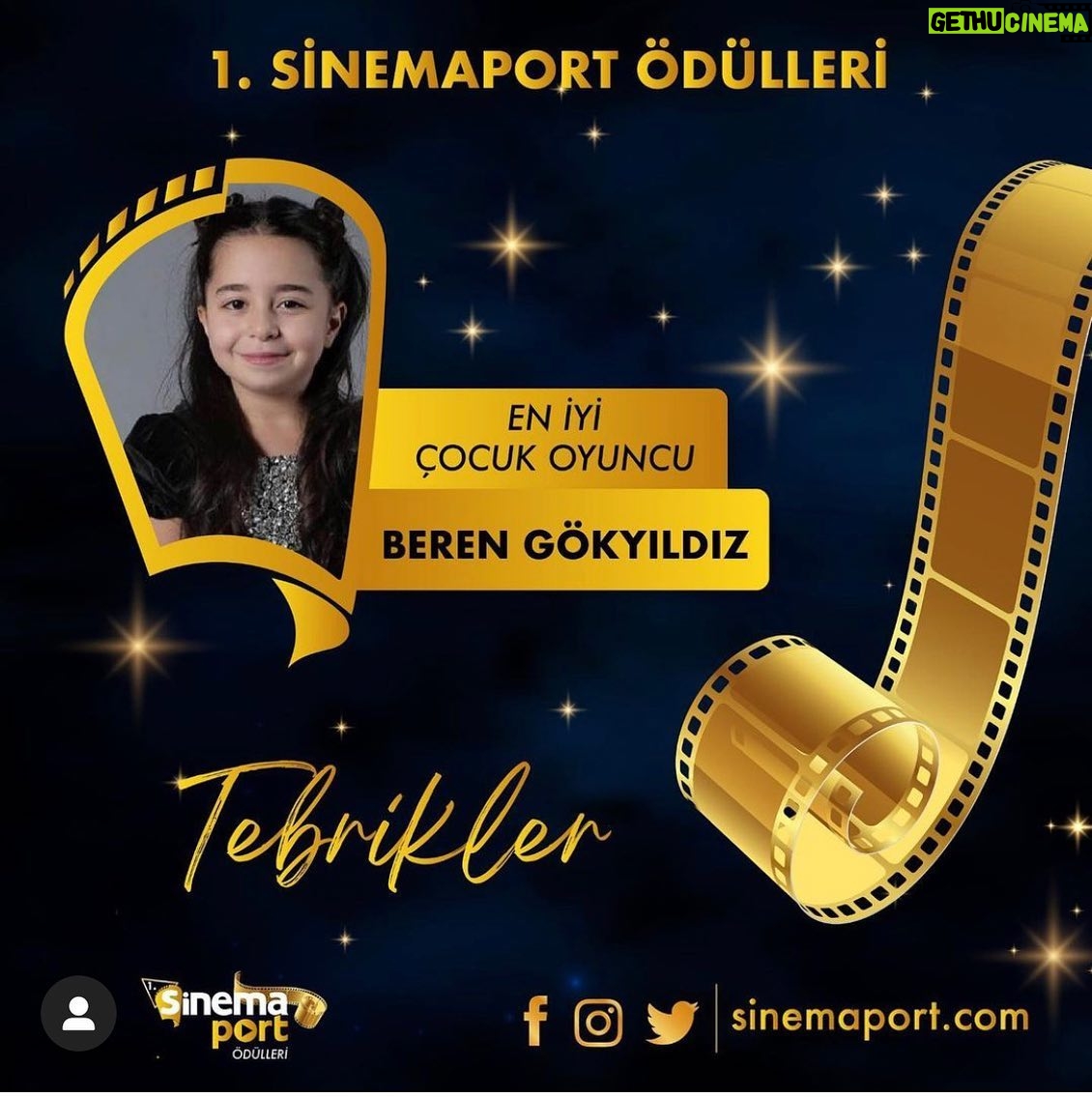 Beren Gökyıldız - 60.1K Likes - @sinemaport’a ve oy veren herkese çok teşekkürler🙏♥️