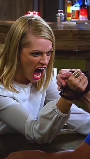 Beth Behrs Instagram - Flashback Friday.... when life is bad, arm wrestle it out 

Via : @2brokegirls___
