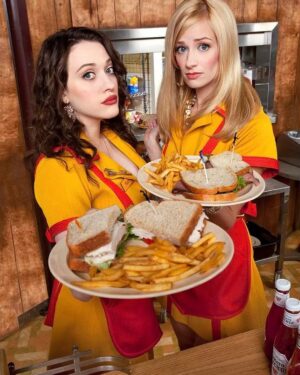 Beth Behrs Instagram - Happy birthday to the forever "Max" to my "Caroline"! Love you @katdenningsss 💛.... I can't believe how young we once were 😅... well you haven't aged a day... me not so much