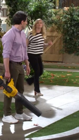 Beth Behrs Instagram - Watch me and Teezy @tichinaarnold go AT IT tonight on @theneighborhood ! 8pm @cbstv ! @iammaxgreenfield knows his way around a leaf blower amiright?! Fun fact: he took this leaf blower home to play with.

@cedtheentertainer