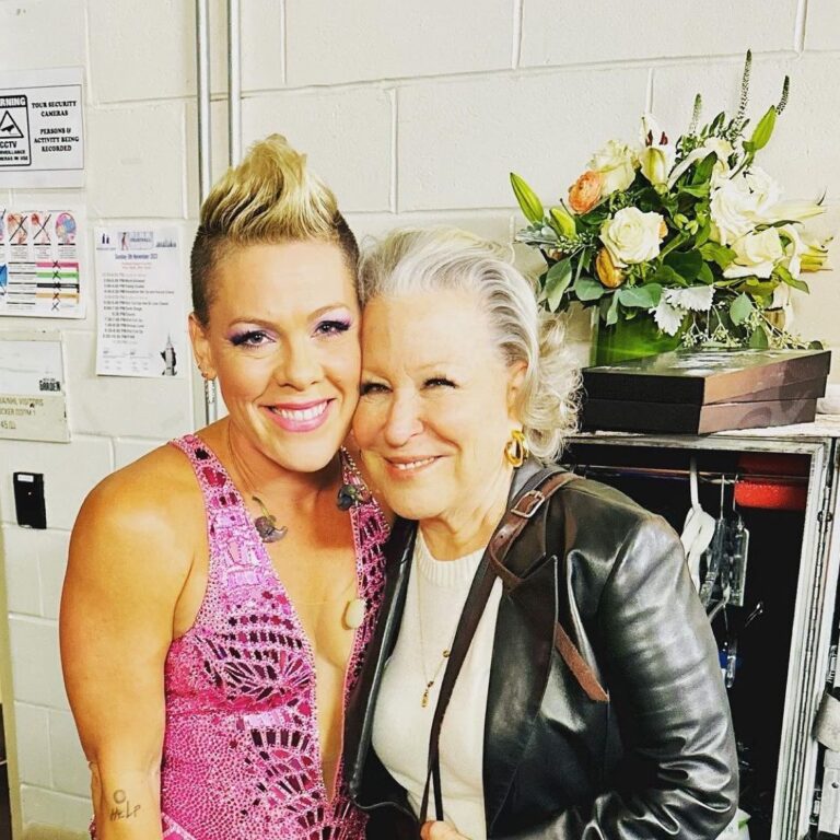 Bette Midler Instagram - @pink Rules! Last night my family and I finally saw this force of nature live, and our jaws were hanging open, from her first entrance to her extraordinary encore! She is so beloved. They cried. I cried. ‘Nuff said.