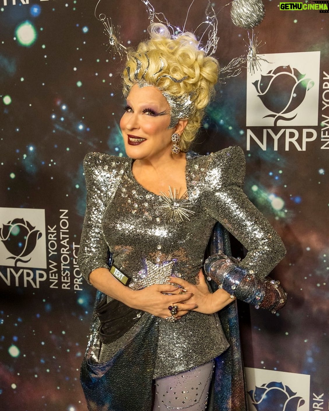 Bette Midler Instagram - HAPPY #ECLIPSE! 🌑 In honor of the #TotalSolarEclipse, we’re opening up the Hulaween archives with our founder @bettemidler to support our cleaning and greening work 🌎 Donate $25 or more at our link in bio for your chance to receive our incredible founder Bette Midler’s outer space-inspired costume she wore to NYRP’s 2018 “Hulaween in the Cosmos” gala, complete with an autographed photo of her wearing it! 💫 Individual raffle entries are a $25 each at nyrp.org/dress 🌱 Entries are open from NOW until Tuesday, April 9 at 11:59 p.m. EST ⏰ Full details and entry at our link in bio! ➡️ nyrp.org/dress ℹ️ The giveaway winner will be contacted after April 9, 2024. Per Instagram rules, this promotion is in no way sponsored, administered, or associated with Instagram, Inc. By entering, entrants confirm that they are 18 years of age, release Instagram of responsibility, and agree to Instagram’s terms of use. To enter this giveaway without donating, please contact development@nyrp.org