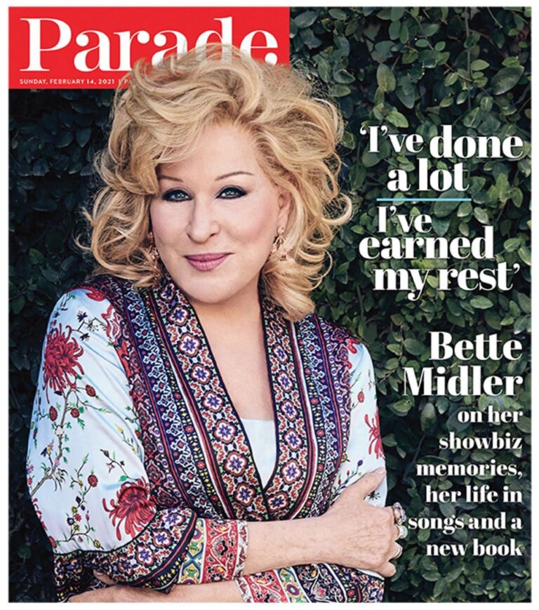 Bette Midler Instagram - Parade- Feb 14, 2021 Music, memories, my life in songs! I hit it all. Link in bio for the full article.