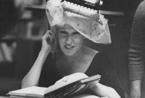 Bette Midler Instagram - From my first book tour for “A View From A Broad”.
Can you tell I’m wearing a typewriter on my head? One of my favorite objects ever.
