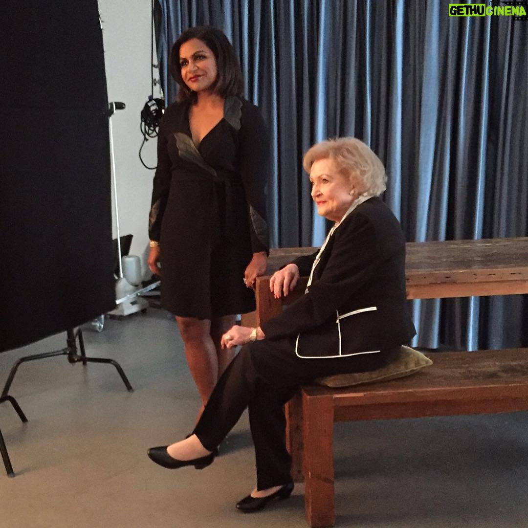 Betty White Instagram - Had a fabulous time with the uber-talented Mindy Kaling at a recent photo shoot for Emmy Magazine! #EmmyMagazine @televisionacad