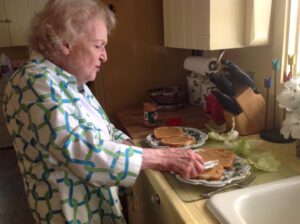 Betty White Instagram - “Treat Yourself Tuesday” is back!!! Here’s Betty “treating” me to one of her mom’s specialties- a peanut butter and bologna sandwich with lettuce on toasted white bread.  Betty LOVED making these.  They brought back happy childhood memories.  Don’t knock it til you’ve tried it 😬😀