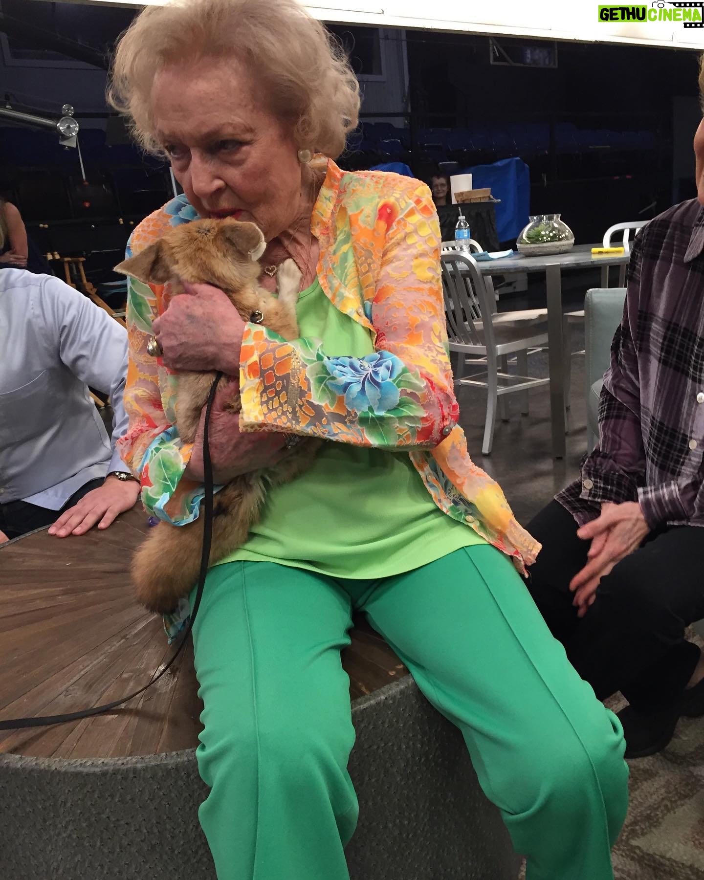 Betty White - 154.1K Likes - On Betty’s 95th Birthday, she was doing her favorite thing… working! BUT with the kind cooperation and help of the production, we managed to surprise her with a few friends on set.