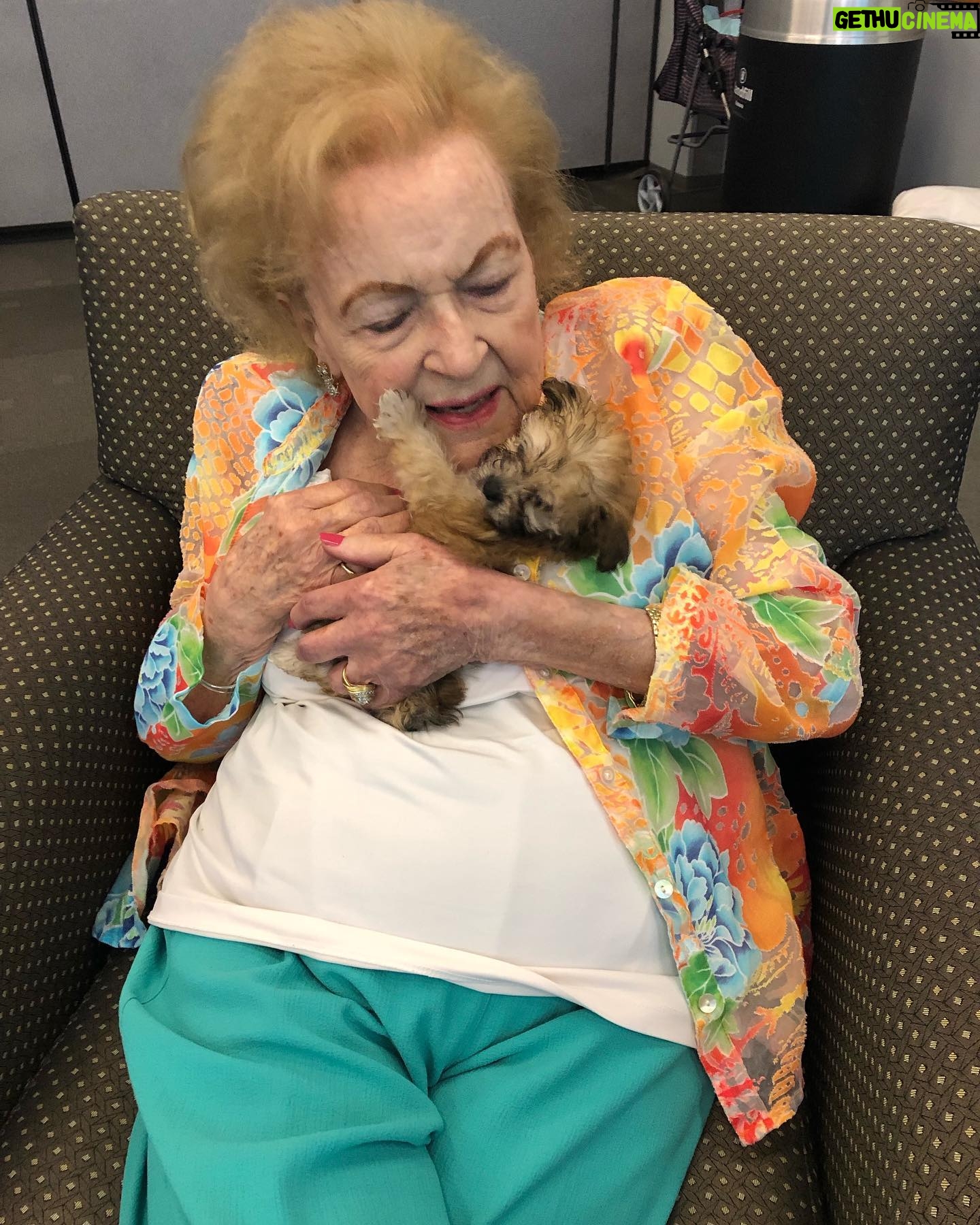 Betty White - 58.7K Likes - Happy Monday! Happiness is… a snuggly puppy.
