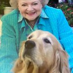 Betty White Instagram – Let’s get back to some animals!  Here’s a pic of a photo I found in a box at my house.  Betty and Pontiac in her back yard.  Smile!  It’s almost the weekend 🙂