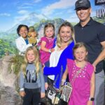 Beverley Mitchell Instagram - Went and checked out some dinosaurs! These kiddos are obsessed with dinosaurs! @jurassicworldlivetour was pretty cool! And rocking some of our favorite brands @skiesareblueclothing @cutsclothing @sheergearhandbags @shopkiwiandpark @joahlove @spanx @melin @zahava_heirlooms
