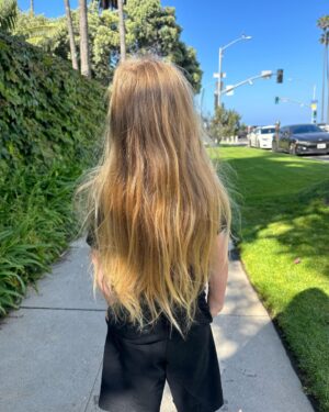 Beverley Mitchell Instagram - Today was going to be a big day! We went to get Hutton a hair cut! @iamkenzielynne got a big trim and then…. He couldn’t do it. So we cut off 4 inches and it looks more like a trim. #longhairdontcare #goodhair #blonde Can we just talk about how beautiful their hair is???? I mean Hutton’s color is everything!