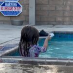 Beverley Mitchell Instagram - Third kid. Forgot swim toys so she improvised! #smartcookie #thirdkid