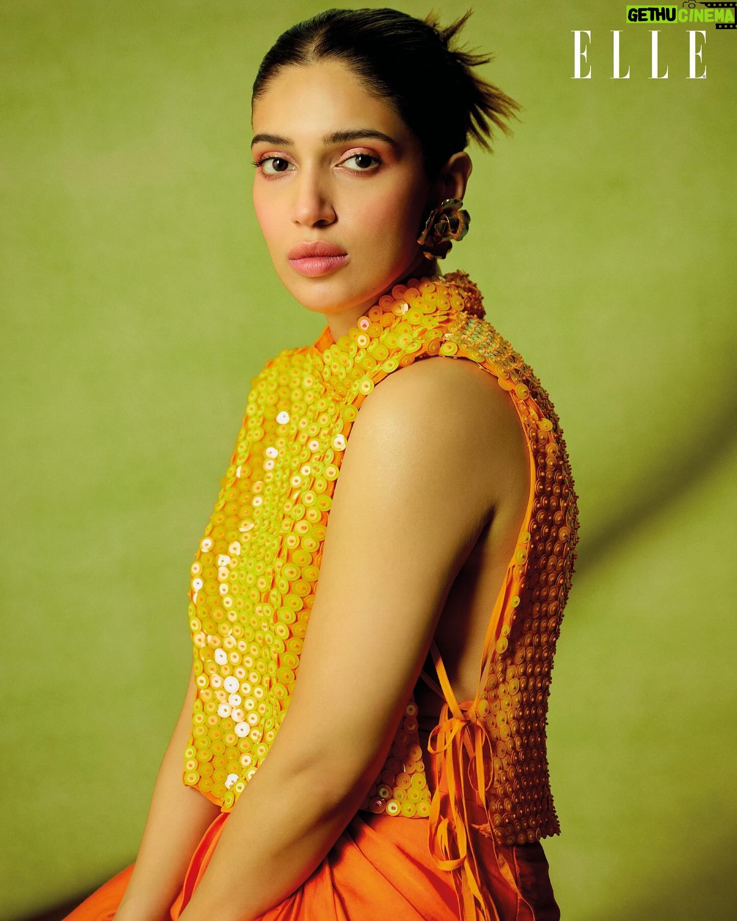 Bhumi Pednekar Instagram - Eco-Chic with @elleindia ๐๐ Look 1 Marissa Dress by @mekostudio_. Vintage Moschino upside down heart earrings by @viangevintage Look 2 Zinnia embroidered blouse and draped skirt co-ord by @studiorigu. Vintage Valentino chunky rose earrings by @viangevintage Look 3 Ripple stretch dress by @sonamkhetan_rtw. Vintage carved pink stone statement earrings by @viangevintage Look 4 Scarlet inferno gown by @vaishalisstudio. Vintage Valentino chunky rose earrings by @viangevintage _________________________ ELLE India Editor: @aineenizamiahmedi Photographer: @hunar.daga Fashion Editor: @zohacastelino Asst. Art Director: @mount.juno__ (Cover Design) Fashion Assistant: @komal_shetty_ (styling) Words: @words.by.hasina Hair: @sonam_hw Makeup: @eshwarlog Bookings Editor: @alizaafatmaa Assisted by: @nirali_p1(styling), @jasleen.narang (bookings) Production: @ikp.insta Artistโs Reputation Management: @yrf _________________________ #ELLEIndia #CoverStar #ELLE #BhumiPednekar #Sustainability #HomeGrown