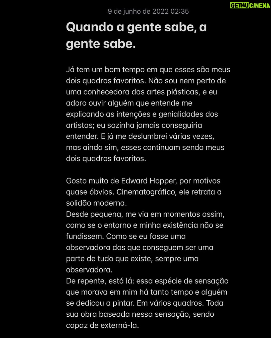 Bia Arantes Instagram - sobraram vírgulas, faltaram vírgulas… “pqs” confusos…é que está tarde e preciso tentar dormir.