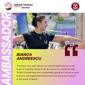 Bianca Andreescu Instagram - To kick off Mental Health Awareness Month, we are so excited to welcome back the ambassadors of our Mental Timeout initiative supported by @beneva.ca! 🧘
 
Check out what Bianca Andreescu, Alexis Galarneau, and Rob Shaw had to say about the impact of this program 👏

\\

Pour lancer le mois de la sensibilisation à la santé mentale, nous sommes ravis d’accueillir à nouveau les ambassadeurs de l’initiative Pause mentale soutenue par @beneva.ca ! 🧘
 
Découvrez ce que Bianca Andreescu, Alexis Galarneau et Rob Shaw avaient à dire sur l’impact de ce programme 👏