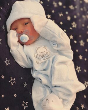 Blair Fowler Instagram - My precious nephew and godson has arrived. He’s absolutely perfect 💙 I am so proud of how quickly @missellefowler and @alexgoot have stepped into the roles of parenthood. They’re the best mama and dad that this baby boy could have ever hoped for. He also loves his babbi (pacifier) as much as his Auntie Blair did. I love you sweet James Alexander Goot. I will forever protect and cherish you. #EllexBaby