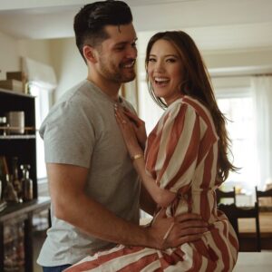 Blair Fowler Instagram - We decided to do our engagement photos at the house. Don’t get me wrong, I love a gorgeous shoot in a field of wildflowers, but I have allergies and I don’t love bugs. This was so much more simple.. it was unfussy.. it was us as we are. 

It also helped that my friend of 10  years @sarakiesling was our photographer, so it felt more like we were just hanging out at the house with a friend and taking (albeit posed) pictures throughout the day. We love them 💕