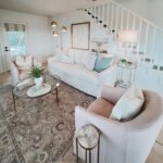 Blair Fowler Instagram - I spent spring break with my mom at our beach house down in the Destin/30A area that has been in our family since 1959. This is a sneak peek of what we have gotten done so far (swipe to see before pics for each view). I was supposed to only be here for 3 days, but ended up pushing my flight back twice to get more done 🙈 We might have cried, sweat and broken nails along the way… but man is this an improvement! The stairs will have a jute runner installed so ignore the black stripe down the center- we couldn’t paint it when we still needed to be able to walk up and down lol. Huge thank you to my parents for trusting me as their interior designer (almost- I graduate in May then have to work for 2 years before I can sit for my licensing exam) and giving me full reign to implement what I envisioned. Proud to say that my first portfolio project is one that we get to enjoy for years to come. Ps. Thanks to our contractor Josh for patiently putting up with my shenanigans 😂