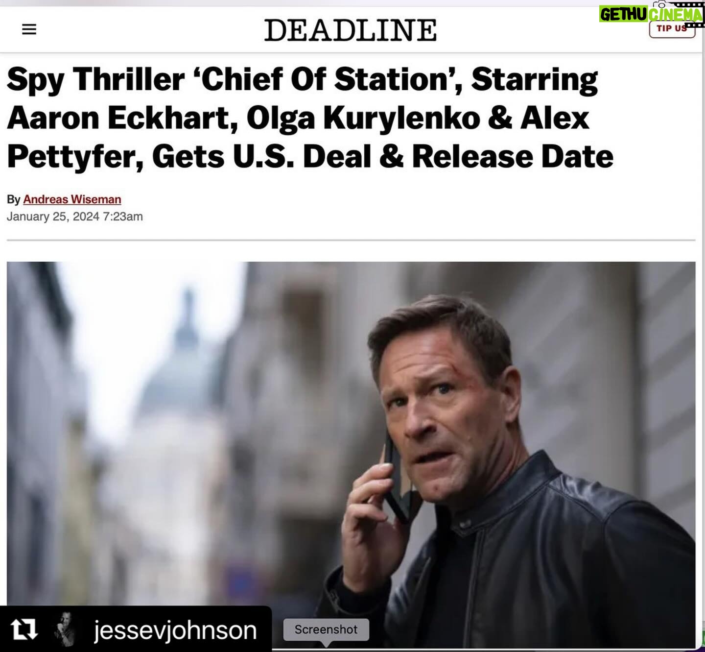 Bleona Instagram - ‼️#NEWSALERT‼️ Spy action thriller CHIEF OF STATION is coming to the USA this May! Starring #aaronackhart @alexpettyfer @olgakurylenkoofficial A huge thank you to Bee Holder Productions #steveleejones and @jessevjohnson for making me part of this project! #aaroneckhart plays Ben, a former CIA European Station Chief whose world comes crumbling down after his wife, a former operative, dies in a terrible accident. After receiving cryptic information that his wife’s death might not have been an accident, Ben heads back into the shadowy underworld of Eastern Europe, teaming up with a former adversary to unravel a conspiracy that challenges everything he thought he knew about his wife and the agency he worked at for more than 20 years. Can’t wait for you guys to go and see it 🫶🏻 #bleona