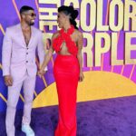 Brandee Evans Instagram - Flashback Friday to “The Color Purple” Premiere on Wednesday. I needed 2 days to process how amazing everything was. WHAT A MOVIE… WHAT A NIGHT!!! @tasiasword & @daniebb3 I’m so thankful to you both for the invite. 🥹🙏🏾 @joeyharrisinc thanks for being my date. We have memories for life after this one! lol Y’all this movie is a MUST SEE! Congratulations @blitzambassador! You did it!!! Congratulations to everyone involved in this amazing hit! 🫶🏾💜 📸Photographer @sonejr Fashion stylist: @mickeyboooom Makeup @hotlikefirre Hair @stylesbydavonte Tailoring @studiounbiased Dress: @albinadyla Shoes: @nalebe_official Earrings: @nadrijewelry Skin @the_atlanta_aesthetician #TheColorPurple #FlashbackFriday