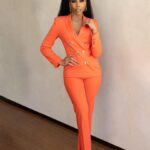 Brandee Evans Instagram - I had an amazing time speaking about caregiving with the @televisionacademyfoundation today. As a caregiver for my momma & member of the @caringacrossgen #CreativeCareCouncil this means so much to me. I wore orange in honor of my momma & #MultipleSclerosis 🧡 Thanks for having me! Let’s rewrite the narrative and empower caregivers everywhere. #EmpowerCaregivers #ChangeTheStory #PowerofTV #TelevisionAcademyFoundation #CaregiverStrong #Caregiving Photographer @kellybalch Makeup @hotlikefirre Stylist @ryanisstyle Hair @hairbysashamari Jewelry @lisanikjewelry Brows @alleyezongg Skin @the_atlanta_aesthetician