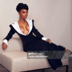 Brandee Evans Instagram - Thank you for having us @criticschoice 🖤 📸Photographer @kellybalch 📸 @michaelrowephoto Fashion stylist: @mickeyboooom Dress: @jovanalouis Shoes: @jessicarichofficial Jewelry: Vintage @halston Hair: @stylesbydavonte Makeup @hotlikefirre Skin: @the_atlanta_aesthetician Nails: @angel_nailsla #CCCelebration #CriticsChoice #NaturalHair #naturalhairstyles