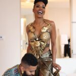 Brandee Evans Instagram - The Wiz on Broadway premiere. What a night… what a moment. 🫶🏾 Ps. Trunks up Sorors IYKYK #DeltaSigmaThetaSorority #DST 1913 📸Photographer @sonejr - Stylist @mickeyboooom - Hair @christinarendall - Makeup @billieegene - Nails @angel_nailsla - Skin @the_atlanta_aesthetician - Dress @gertjohancoetzee - Jewelry @shopmiraco - Shoes @jessicarichofficial #TheWiz