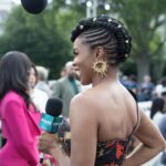 Brandee Evans Instagram - #Freedom 🦋 Happy #Juneteenth! Thank you @starz @starztakethelead @whitehouse for the invite. It meant the world to share this experience with my father. Stylist @ashleyseanthomas Hair @hairbysashamari Makeup @stylemyface Dress @forthestarsfashionhouse Earrings @shopkhoi Shoes @viviennewestwood Tailoring @shawnte_elizabeth #WhiteHouse #happyjuneteenth #Pvalley #Starz