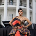Brandee Evans Instagram - #Freedom 🦋 Happy #Juneteenth! Thank you @starz @starztakethelead @whitehouse for the invite. It meant the world to share this experience with my father. Stylist @ashleyseanthomas Hair @hairbysashamari Makeup @stylemyface Dress @forthestarsfashionhouse Earrings @shopkhoi Shoes @viviennewestwood Tailoring @shawnte_elizabeth #WhiteHouse #happyjuneteenth #Pvalley #Starz